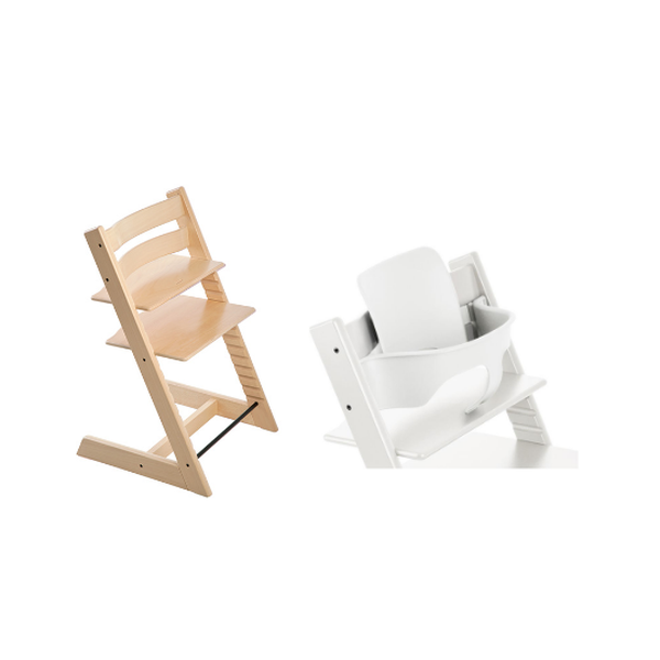 Pack Silla tripp trapp color natural + baby set tripp trapp color blanco, Stokke Stokke - babytuto.com