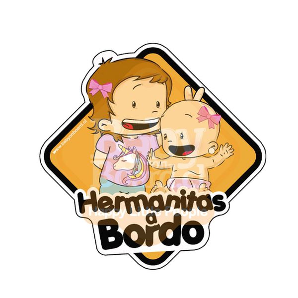 Letrero Reflectante Hermanitas a Bordo, Babyonboard Babyonboard - babytuto.com