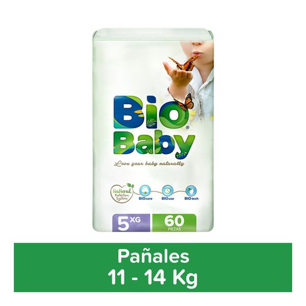Pañales desechables ecológico talla XG, 60 uds, BioBaby Biobaby - babytuto.com