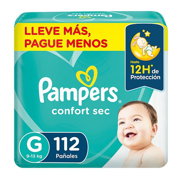 Pañales desechables confort sec, talla G, 112 uds, Pampers Pampers - babytuto.com