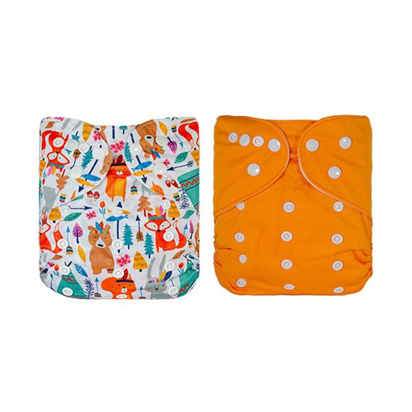 Pack de 2 pañales reutilizables color naranjo, talla XL, Pequilandia Pequelandia - babytuto.com