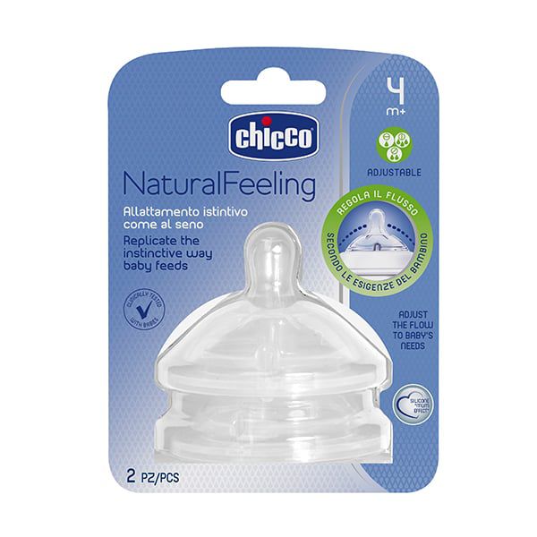Tetina natural Feeling 4M+ flujo ajustable. 2 Piezas Chicco Chicco - babytuto.com