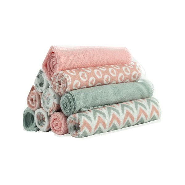 Set de 10 toallas de 24x24 cm, 100% algodón, color rosado, Pumucki Pumucki - babytuto.com