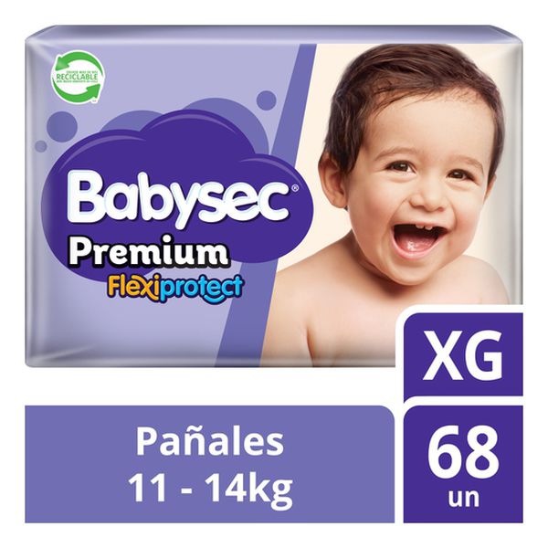 Pañales desechables premium, talla XG, 68 unidades, Babysec BabySec - babytuto.com