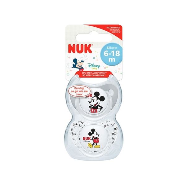 Chupete de Silicona Mickey Mouse Gris, 6 a 18 meses, Nuk  NUK - babytuto.com