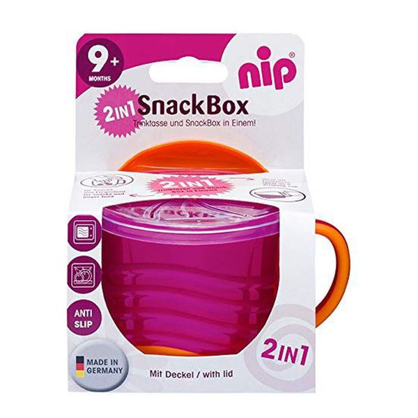 Pocillo snack 2en1, color rosa, Nip NIP - babytuto.com