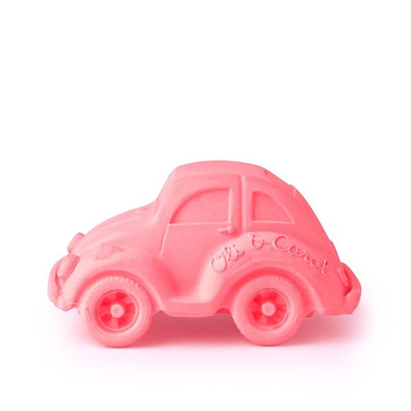 Juguete mordedor, diseño auto escarabajo, color rosado, Oli & Carol Oli & Carol - babytuto.com