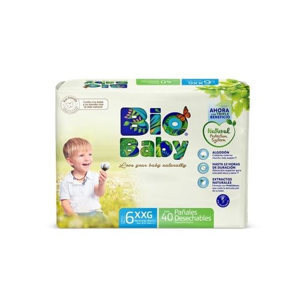 Pañal Desechable Premium Ecológico Bio Baby Talla: XXG (+14 Kg) 40 uds Biobaby - babytuto.com