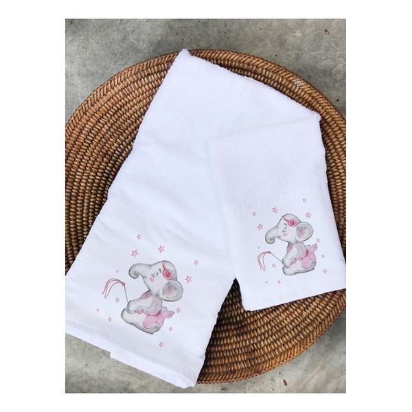 Pack de 2 toallas mano y visita diseño bailarina, Tuyo Print Tuyo Print - babytuto.com