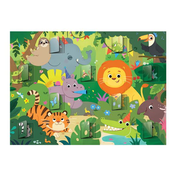 Puzzle de ventanas de animales de la jungla, Galt  Galt - babytuto.com