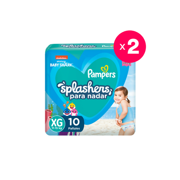 2x Pañales desechables splashers, talla XG, 10 uds, Pampers Pampers - babytuto.com