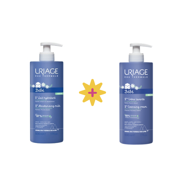 Uriage Bebé Kit de Viaje (Crema Lavante 50ml + Agua Limpiadora