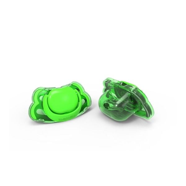 Chupetes de silicona forma ortodóntica verde, 0 a 3 meses, Bebek Bebek - babytuto.com