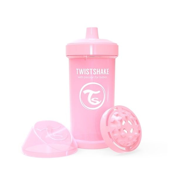 Vaso antiderrame color rosado 360 ml - Twistshake