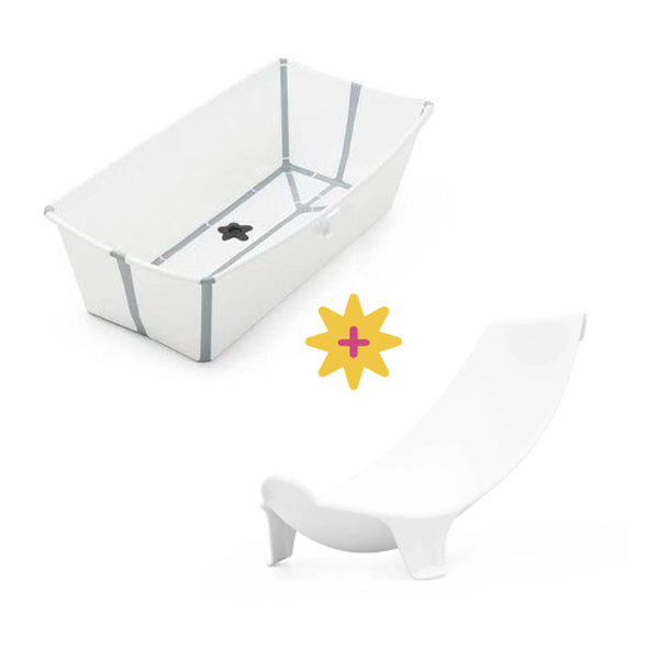 Pack bañera plegable flexi bath XL blanca + soporte para bañera flexi bath, Stokke Stokke - babytuto.com
