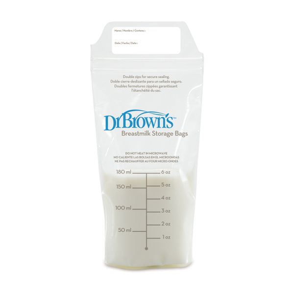Bolsas de almacenamiento de leche materna 180 ml. 25 unidades Dr Brown's - babytuto.com