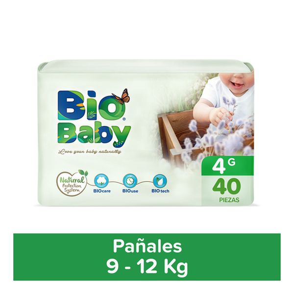 Pañales desechables ecológico talla G, 40 uds, BioBaby Biobaby - babytuto.com