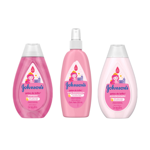 Pack shampoo + acondicionador + spray gotas de brillo, Johnson's Baby Johnson's Baby - babytuto.com