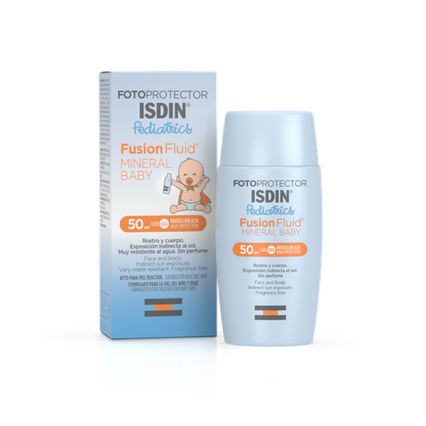 Protector solar facial para bebé fusion fluid spf50 50 ml, ISDIN