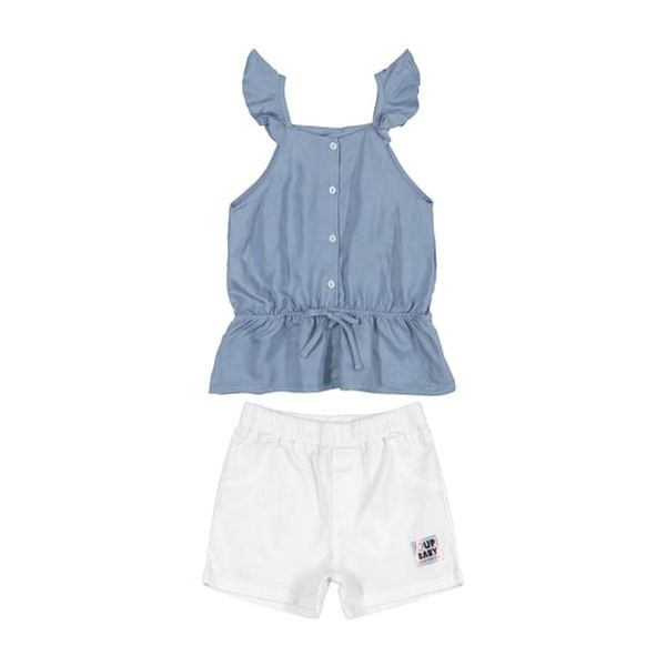 Conjunto blusa con vuelitos y shorts, Up Baby Up Baby - babytuto.com