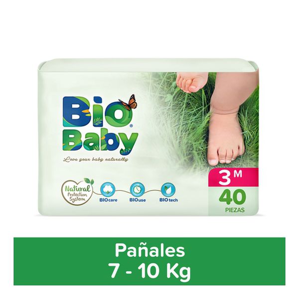 Pañales desechables ecológico talla M, 40 uds, BioBaby Biobaby - babytuto.com