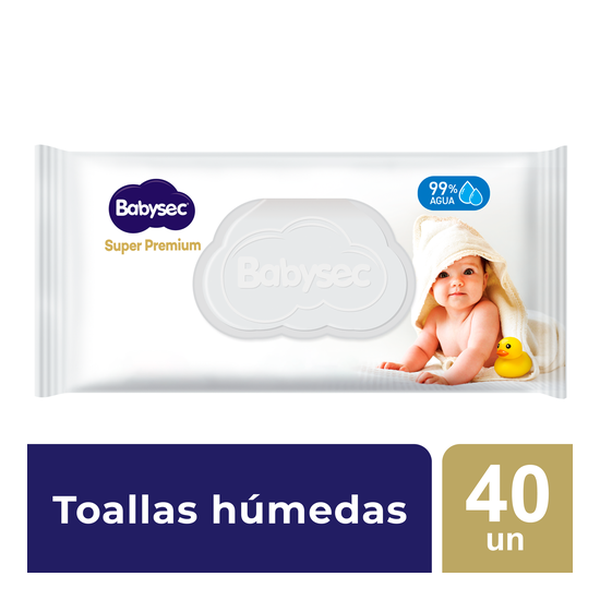 Toallitas Húmedas Babysec Super Premium Cuidado Sensible 40 unidades BabySec - babytuto.com