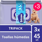 Pack de 3 toallitas húmedas premium aloe vera & vitamina E, 45 uds c/u, BabySec BabySec - babytuto.com