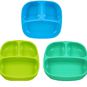 Set de 3 platos ecológicos con división azul verde limón aqua, Replay Recycled Replay Recycled - babytuto.com