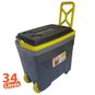 Cooler térmico con ruedas, 34 litros, color gris con amarillo, Bedesign  Bedesign  - babytuto.com
