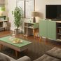 Mesa de centro leaves con almacenamiento, color verde y madera, Bedesign  Bedesign  - babytuto.com