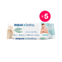 Pack 5 toallitas húmedas biodegradables, 60 unidades c/u, Aqua Baby  Aqua Baby - babytuto.com