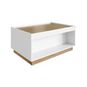 Mesa de centro bari con cajón, color blanco y miel, Bedesign Bedesign  - babytuto.com